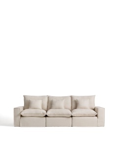 Canapea bej din textil pentru 3 persoane Anarela 310 Kave Home