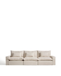 Canapea bej din textil pentru 5 persoane Anarela 370 Kave Home