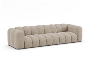 Canapea bej inchis din textil pentru 4 persoane Lupine Chenille Micadoni