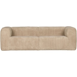 Canapea crem din textil pentru 3,5 persoane Bean Woood