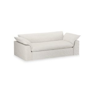 Canapea crem din textil pentru 3 persoane Nomad Boucle HKliving