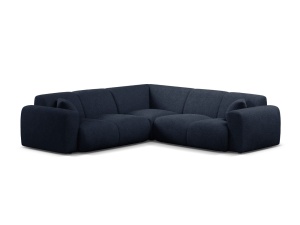 Canapea cu colt albastru inchis din textil pentru 5 persoane Molino Boucle Micadoni