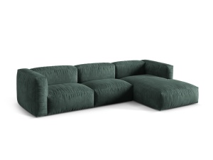 Canapea cu colt albastru petrol din textil pentru 3 persoane Martina Right Micadoni