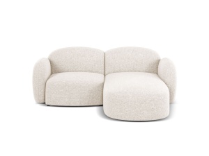Canapea cu colt bej deschis din textil pentru 3 persoane Blair Eden Right Micadoni