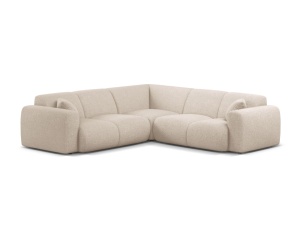 Canapea cu colt bej deschis din textil pentru 5 persoane Molino Eden Micadoni