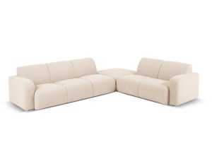 Canapea cu colt bej din textil pentru 6 persoane Molino Boucle Right Micadoni