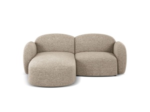 Canapea cu colt bej inchis din textil pentru 3 persoane Blair Eden Left Micadoni
