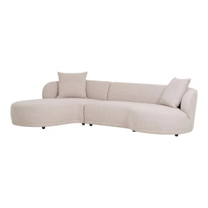 Canapea cu colt crem din textil 294 cm Kingston Left House Nordic