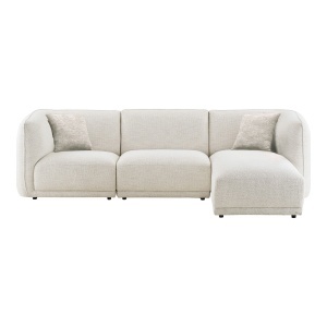 Canapea cu colt din textil alb 276 cm Clyde Right Lounge House Nordic