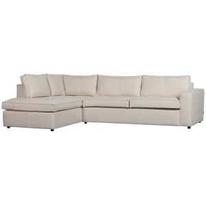 Canapea cu colt din textil crem 283 cm Thomas Left Woood