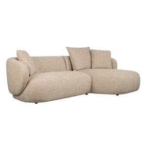 Canapea cu colt din textil maro deschis 236 cm Stones Right Zuiver