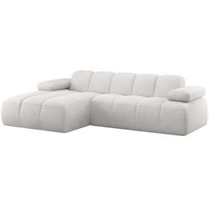 Canapea cu colt ecru din textil 284 cm Mojo Boucle Left Woood