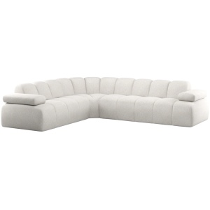 Canapea cu colt ecru din textil 310 cm Mojo Woolly Left Woood