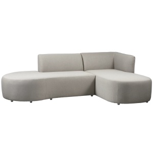 Canapea cu colt exterior din textil bej nisipiu 258 cm Chios Right Woood