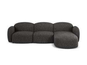 Canapea cu colt gri antracit din textil pentru 4 persoane Blair Eden Right Micadoni