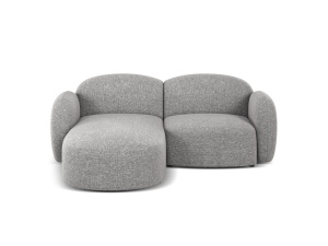 Canapea cu colt gri deschis din textil pentru 3 persoane Blair Eden Left Micadoni