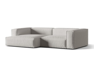 Canapea cu colt gri deschis din textil pentru 4 persoane Nuria Left Structural Micadoni