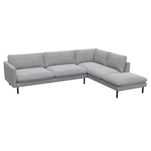 Canapea cu colt gri din textil pentru 3.5 persoane Bolzano Right Flexlux