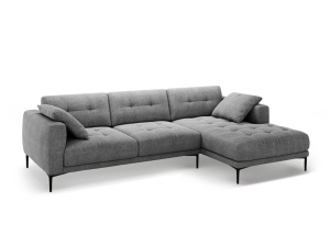 Canapea cu colt gri din textil pentru 3 persoane Bemy Right Structural Micadoni