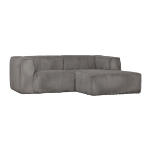 Canapea cu colt gri terrazzo din textil 254 cm Bean Rib Right Woood