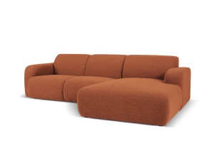Canapea cu colt maro din textil pentru 4 persoane Molino Boucle Right Micadoni