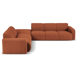 Canapea cu colt maro din textil pentru 6 persoane Molino Boucle Left Micadoni