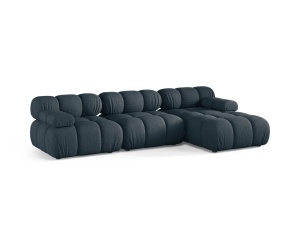 Canapea cu colt modulara albastru petrol din textil pentru 4 persoane Bellis Liberty Right Micadoni