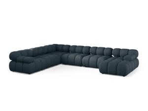 Canapea cu colt modulara albastru petrol din textil pentru 8 persoane Bellis Liberty Left Micadoni