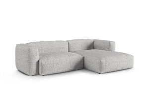 Canapea cu colt modulara argintie din textil pentru 2 persoane Martina Monet Boucle Right Micadoni
