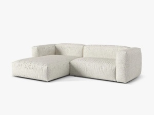 Canapea cu colt modulara bej din textil pentru 2 persoane Martina Boucle Left Micadoni