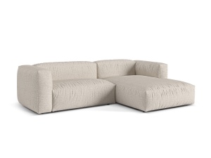 Canapea cu colt modulara bej din textil pentru 2 persoane Martina Monet Boucle Right Micadoni