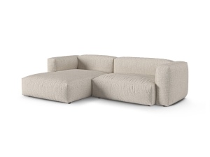 Canapea cu colt modulara bej din textil pentru 2 persoane Martina Monet Boucle Left Micadoni