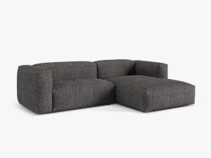 Canapea cu colt modulara gri antracit din textil pentru 2 persoane Martina Boucle Right Micadoni