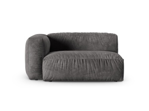 Canapea cu colt modulara gri din catifea pentru 1 persoana Martina 160 Left XL Micadoni