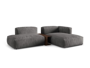 Canapea cu colt modulara gri din textil pentru 2 persoane Martina Vogue Right Micadoni