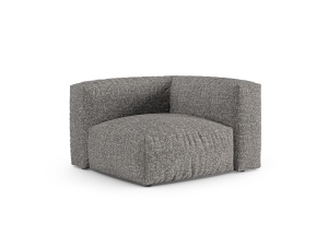 Canapea cu colt modulara gri grafit din textil pentru 1 persoana Martina Monet Boucle 120 Micadoni