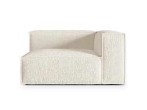 Canapea cu colt modulara ivorie din textil pentru 1 persoana Nuria 145 Boucle Right Micadoni