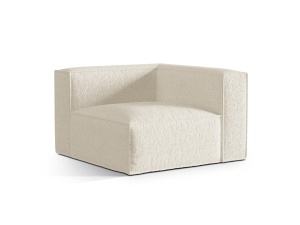 Canapea cu colt modulara ivorie din textil pentru 1 persoana Nuria Boucle Micadoni