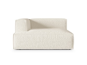 Canapea cu colt modulara ivorie din textil pentru 1 persoana Nuria Boucle 147 Left Micadoni