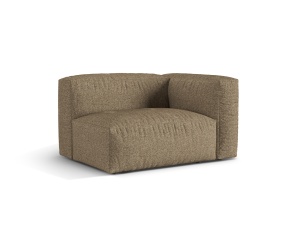 Canapea cu colt modulara maro cappuccino din textil pentru 1 persoana Martina Monet Boucle Right Micadoni
