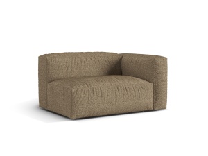 Canapea cu colt modulara maro cappuccino din textil pentru 1 persoana Martina Boucle Right XL Micadoni