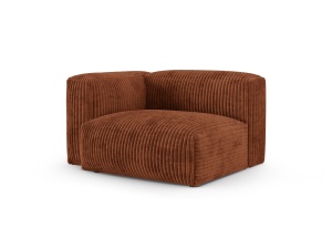 Canapea cu colt modulara maro caramiziu din textil pentru 1 persoana Martina Corduroy 120 Left XL Micadoni