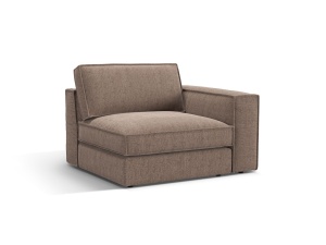 Canapea cu colt modulara maro deschis din textil pentru 1 persoana Pola Babel Right Micadoni