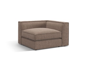 Canapea cu colt modulara maro deschis din textil pentru 1 persoana Pola Corner Micadoni