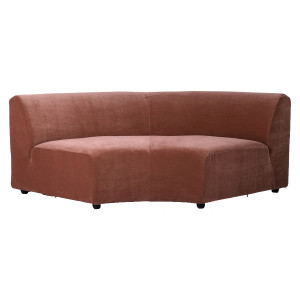 Canapea cu colt modulara maro din catifea 150 cm Jax HKliving