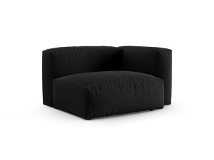 Canapea cu colt modulara neagra din textil pentru 1 persoana Martina 120 Right XL Micadoni
