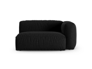 Canapea cu colt modulara neagra din textil pentru 1 persoana Martina 160 Right XL Micadoni