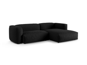 Canapea cu colt modulara neagra din textil pentru 2 persoane Martina Boston Right Micadoni