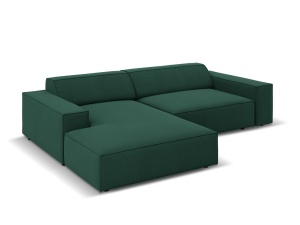 Canapea cu colt modulara verde din textil pentru 3 persoane Jodie Megan Left Micadoni