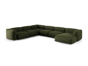Canapea cu colt modulara verde din textil pentru 6 persoane Martina Boston Left XL Micadoni